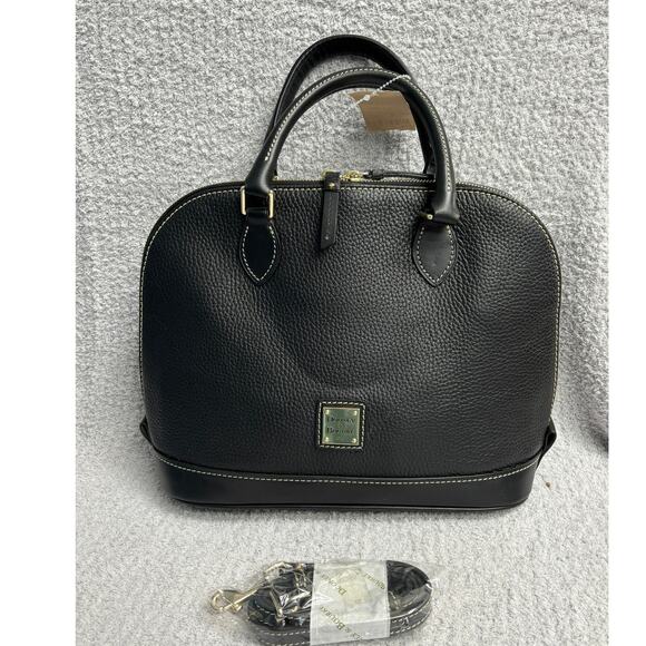 Dooney & Bourke Black Pebble Grain Zip Zip Leather Satchel #63378 - Picture 1 of 11